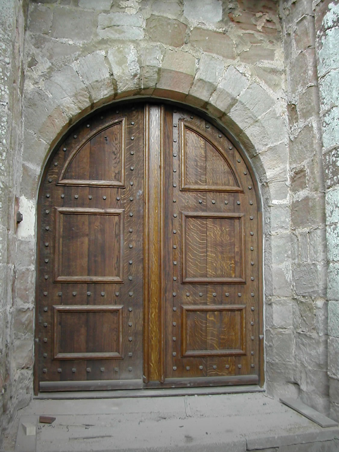 Large pair of arched oak doors, for a Cumbrian Castle